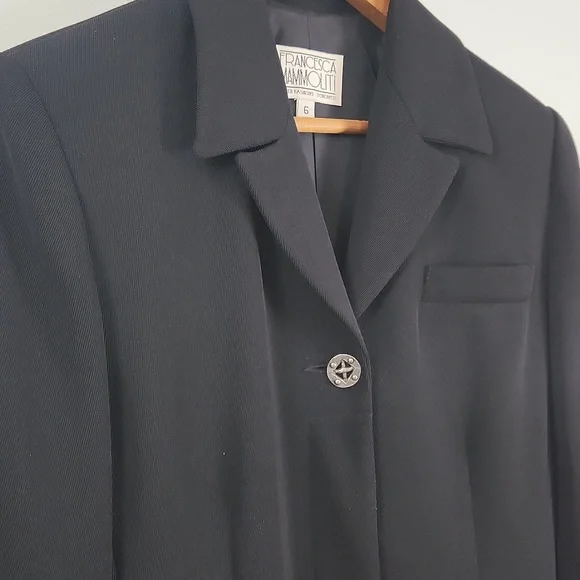 Vintage Women's Francesca Mammoliti Longline Black Blazer Jacket - Picture 9 of 14